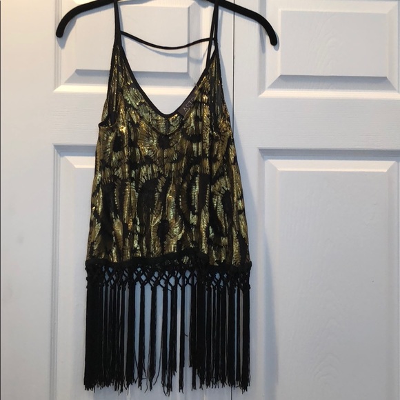 Astr Tops - Black and gold tank from Nordstrom